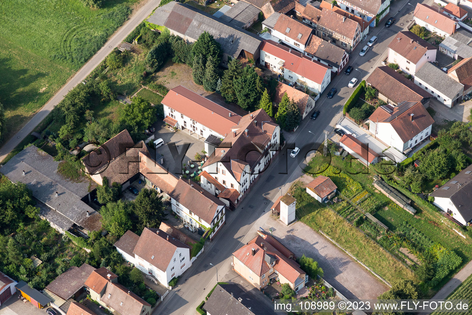 Aerial photograpy of Saarstr in Kandel in the state Rhineland-Palatinate, Germany