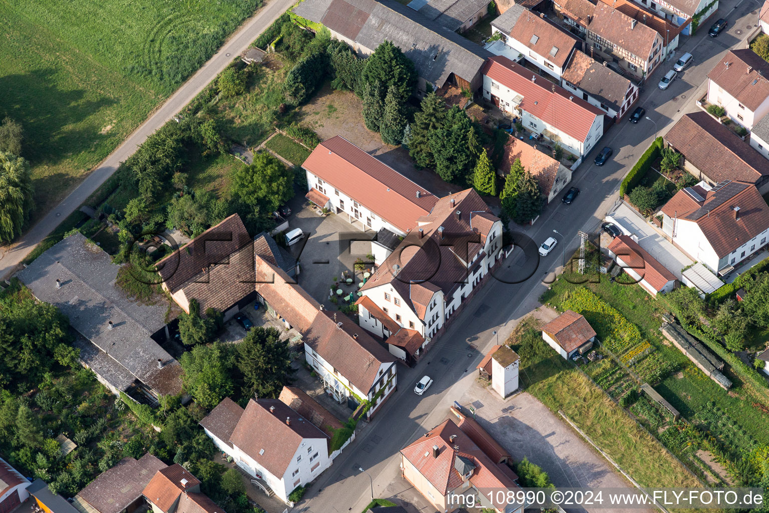 Oblique view of Saarstr in Kandel in the state Rhineland-Palatinate, Germany