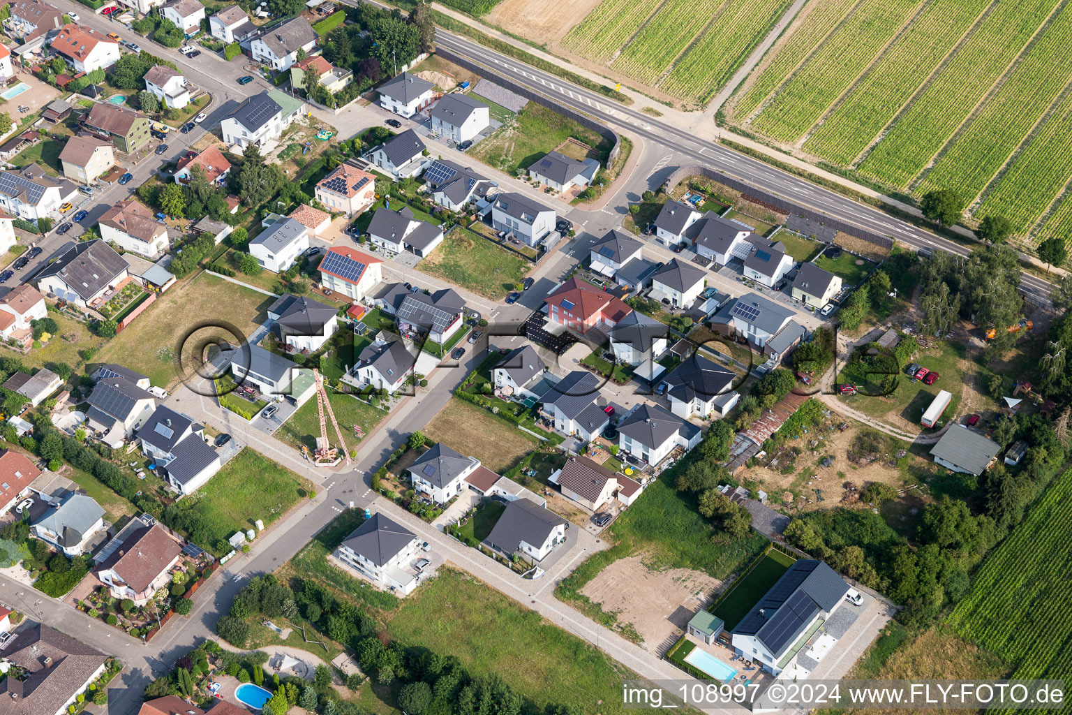 Minfeld in the state Rhineland-Palatinate, Germany viewn from the air