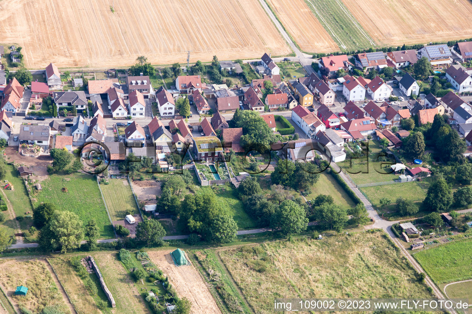 Freckenfeld in the state Rhineland-Palatinate, Germany seen from above