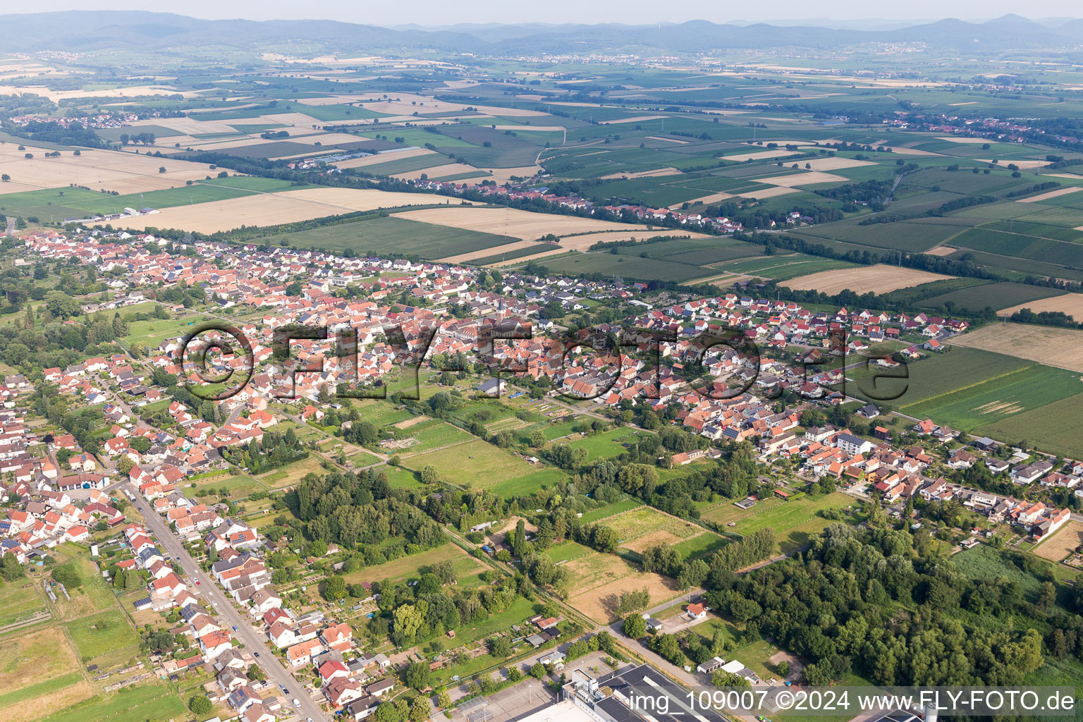 Drone image of District Schaidt in Wörth am Rhein in the state Rhineland-Palatinate, Germany