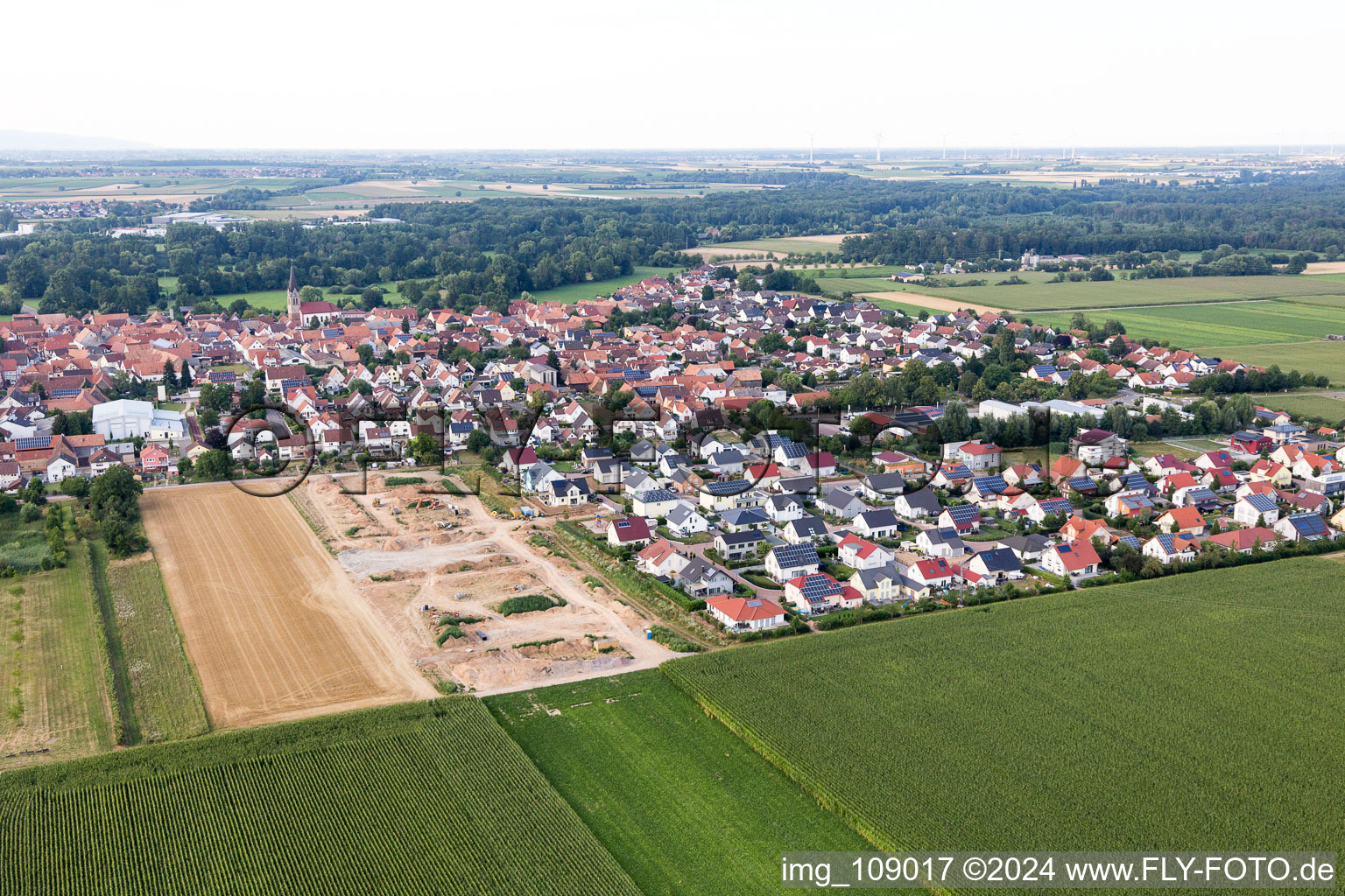 Steinweiler in the state Rhineland-Palatinate, Germany out of the air