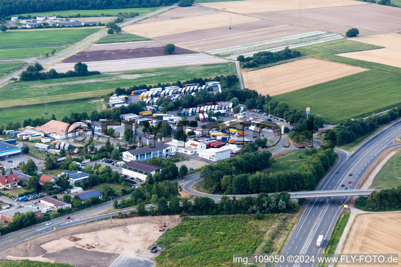 Schwegenheim in the state Rhineland-Palatinate, Germany seen from above