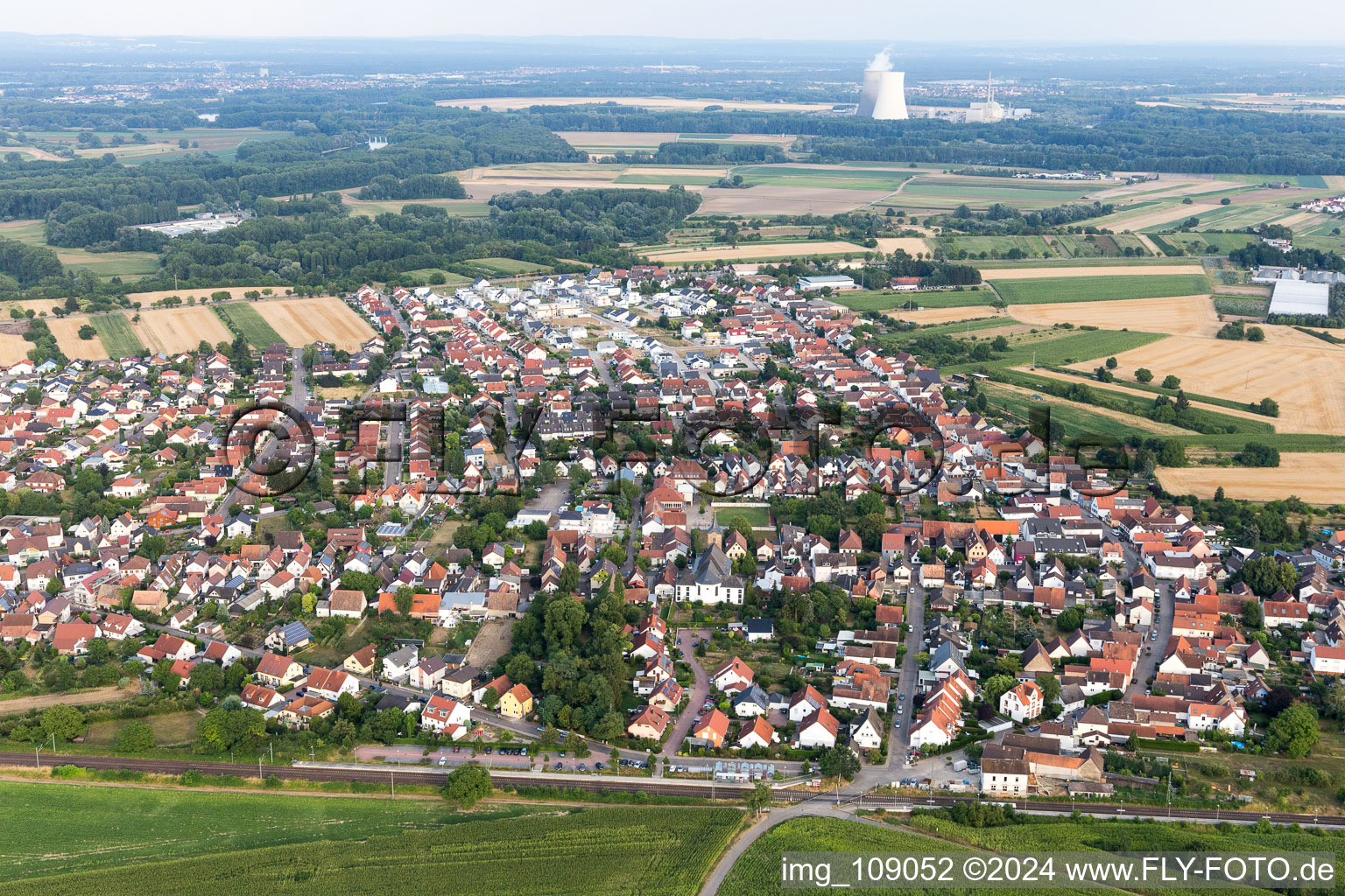 District Heiligenstein in Römerberg in the state Rhineland-Palatinate, Germany from the plane