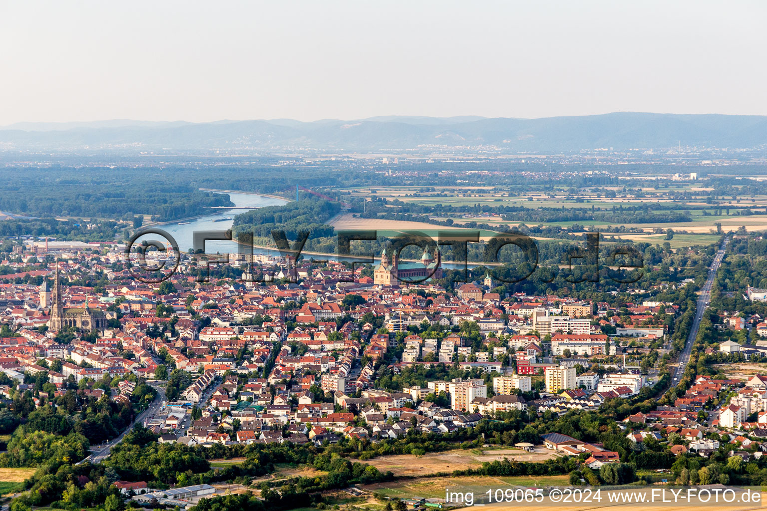 Speyer in the state Rhineland-Palatinate, Germany from the plane