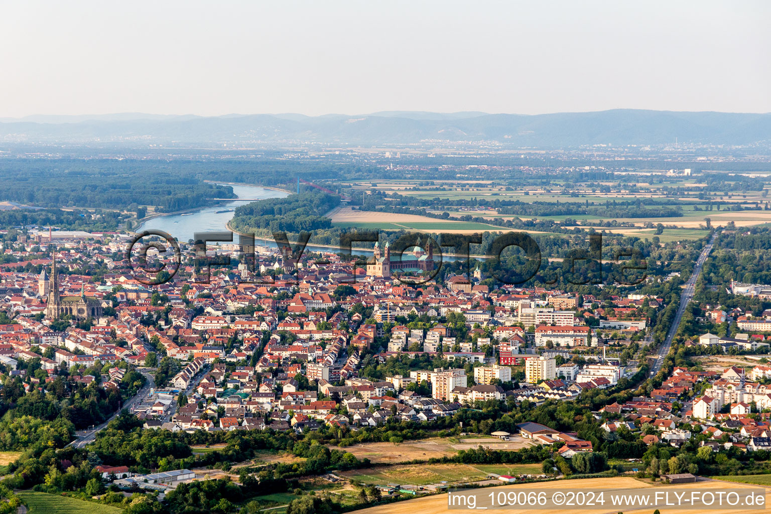 Bird's eye view of Speyer in the state Rhineland-Palatinate, Germany