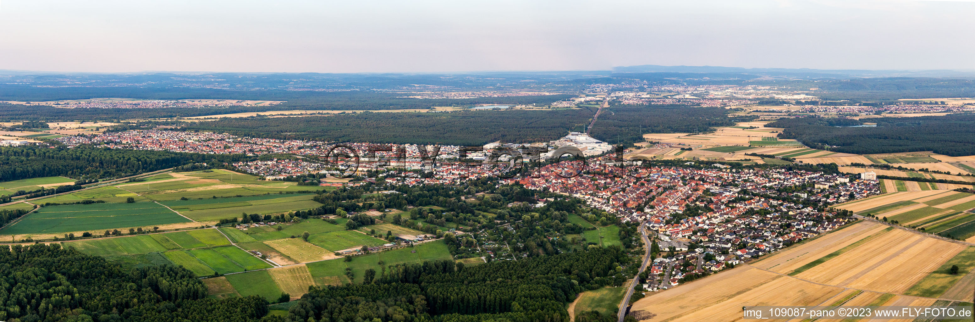 Panorama in the district Graben in Graben-Neudorf in the state Baden-Wuerttemberg, Germany