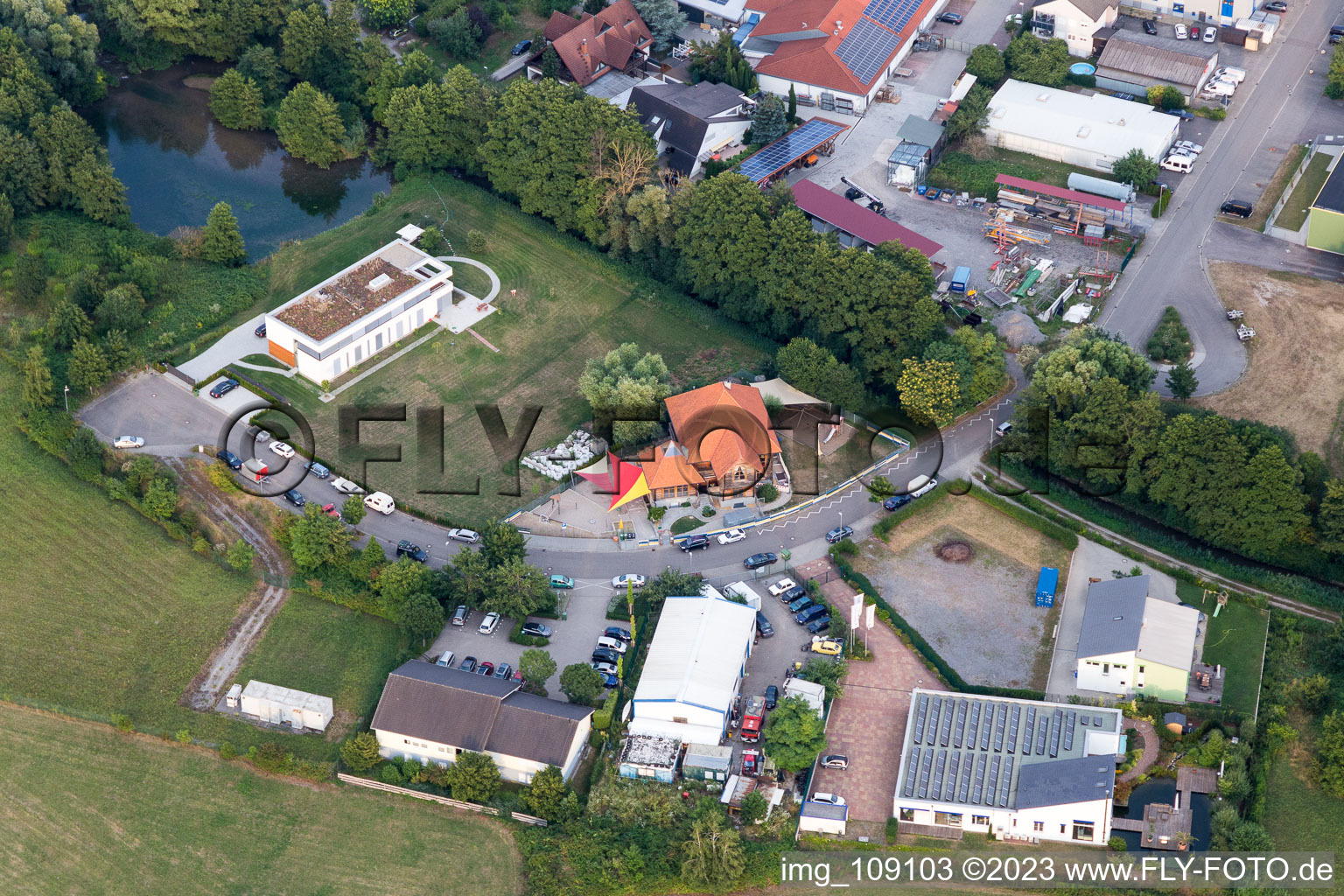 Aerial view of Weingarten in the state Baden-Wuerttemberg, Germany