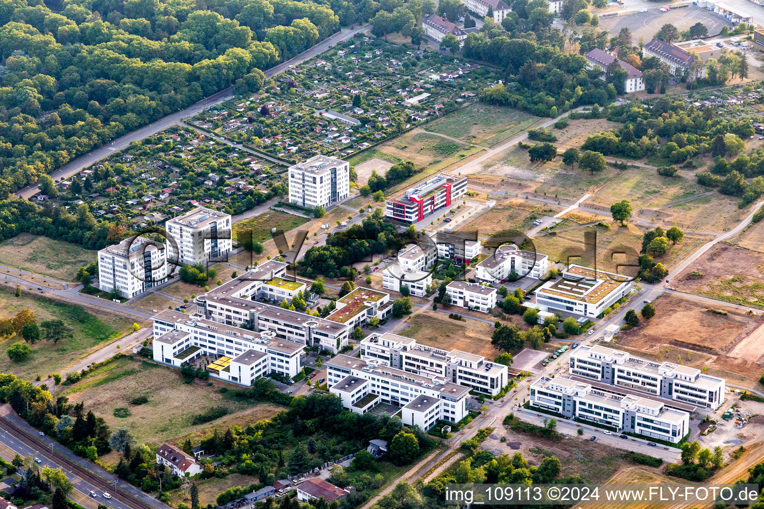 Research building and office complexes in High Tech-Center Karlsruhe in Karlsruhe in the state Baden-Wurttemberg, Germany