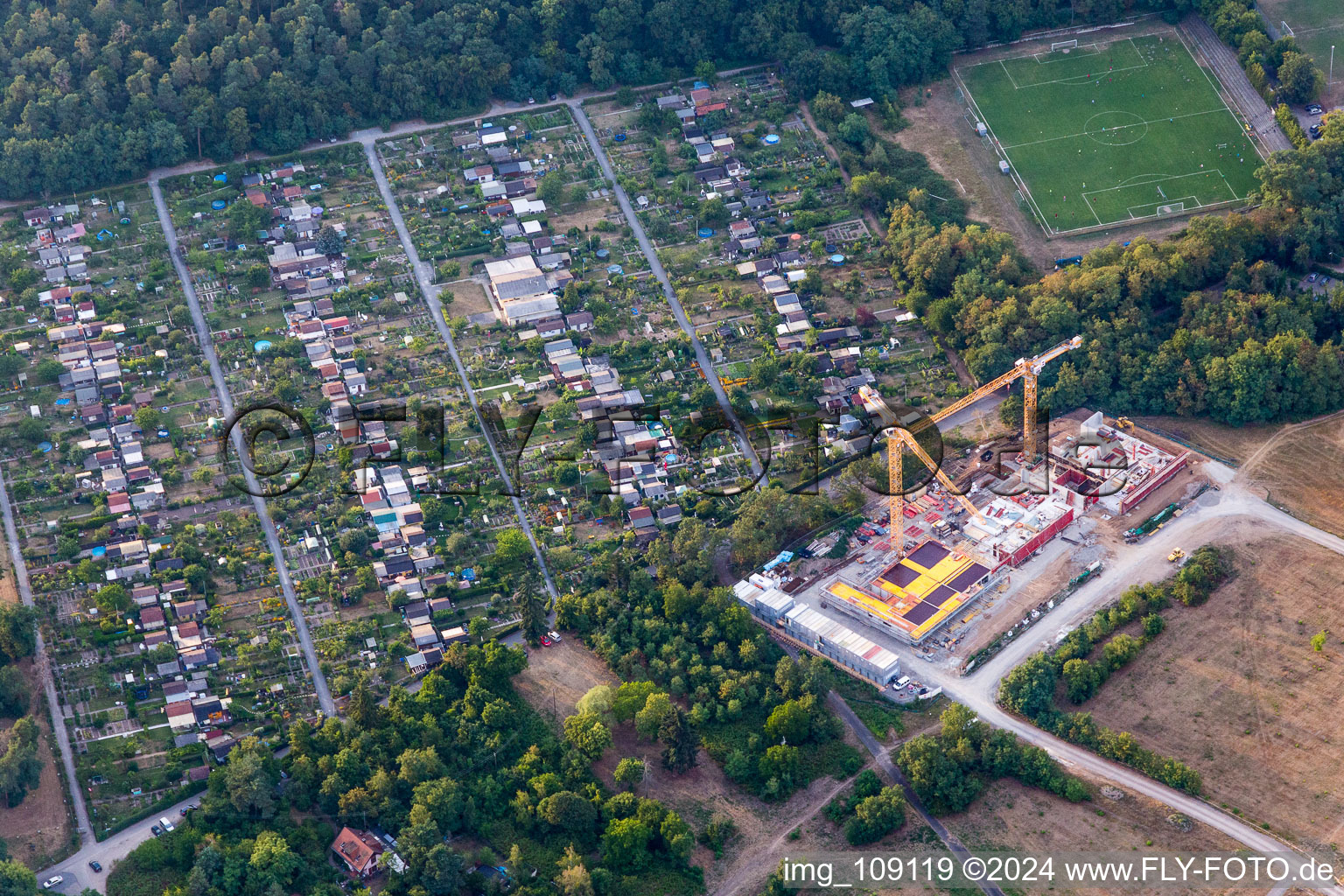 District Rintheim in Karlsruhe in the state Baden-Wuerttemberg, Germany from the drone perspective