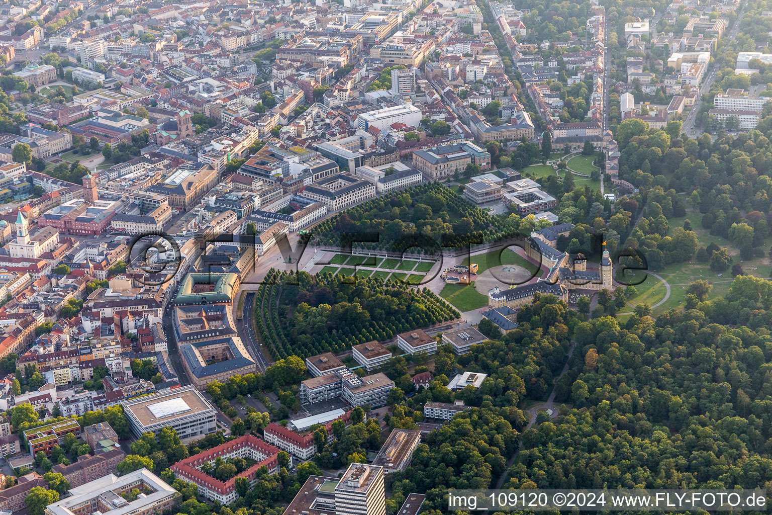 Building complex in the park of the castle Karlsruhe in Karlsruhe in the state Baden-Wurttemberg, Germany