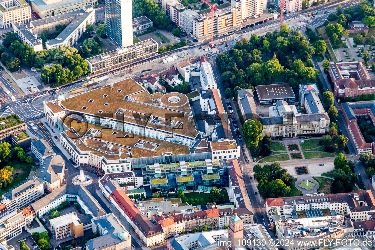 Building of the shopping center Ettlinger Tor Center in Karlsruhe in the state Baden-Wurttemberg, Germany