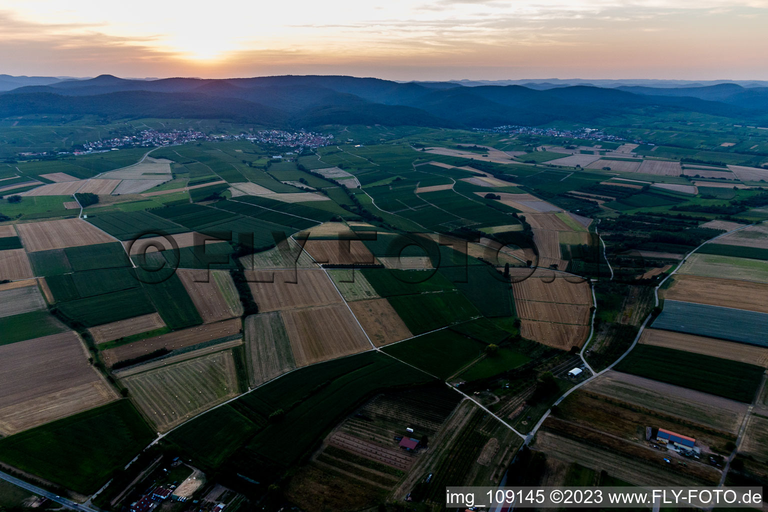 Aerial photograpy of Schweighofen in the state Rhineland-Palatinate, Germany