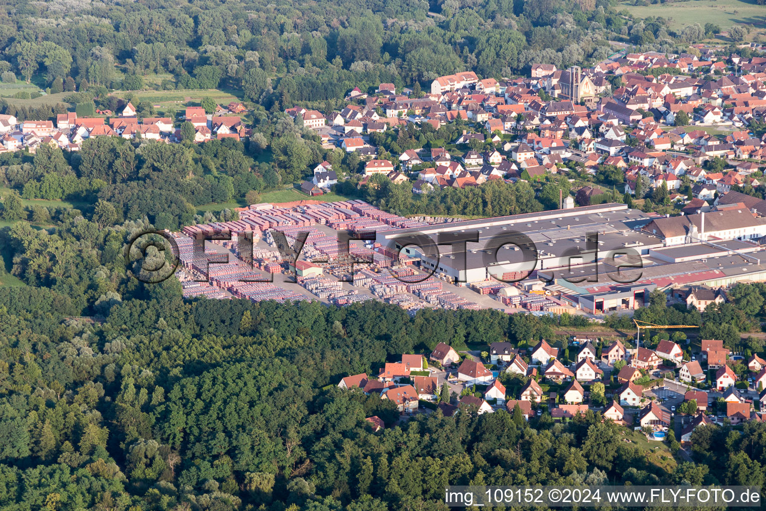 Aerial view of Seltz in the state Bas-Rhin, France