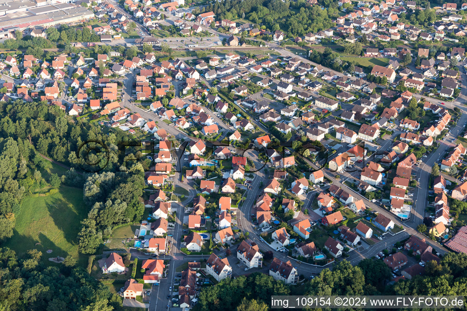 Oblique view of Seltz in the state Bas-Rhin, France