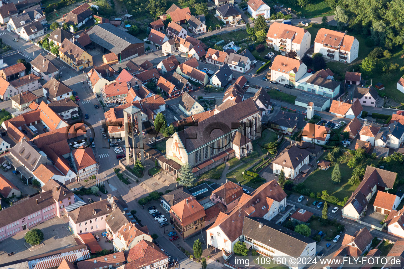 Church building in the village of in Seltz in Grand Est, France