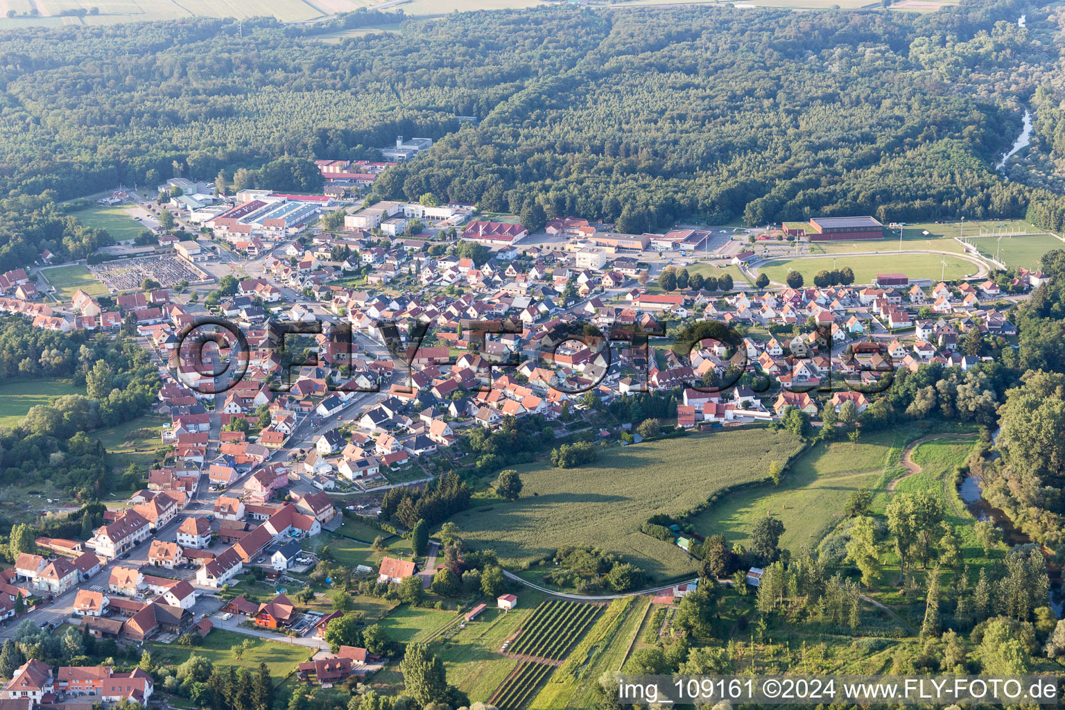 Seltz in the state Bas-Rhin, France out of the air