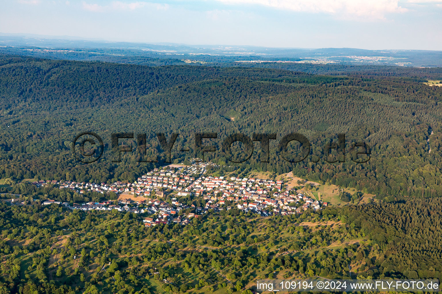 From the west in the district Waldprechtsweier in Malsch in the state Baden-Wuerttemberg, Germany