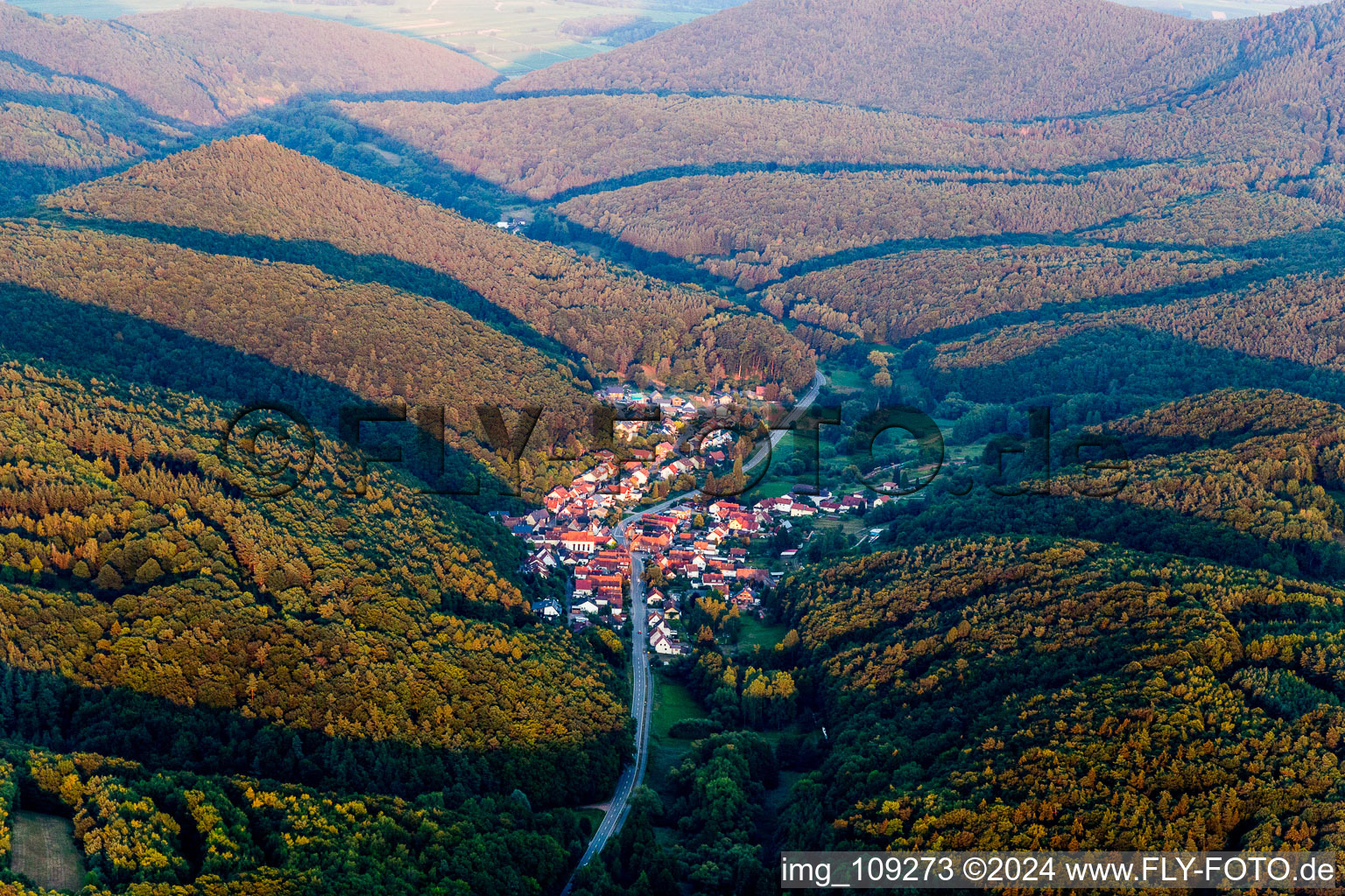 Wernersberg in the state Rhineland-Palatinate, Germany from a drone