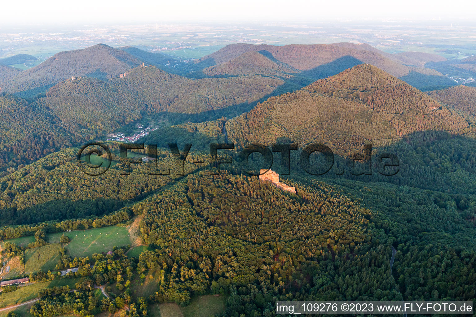 Aerial view of Wernersberg in the state Rhineland-Palatinate, Germany