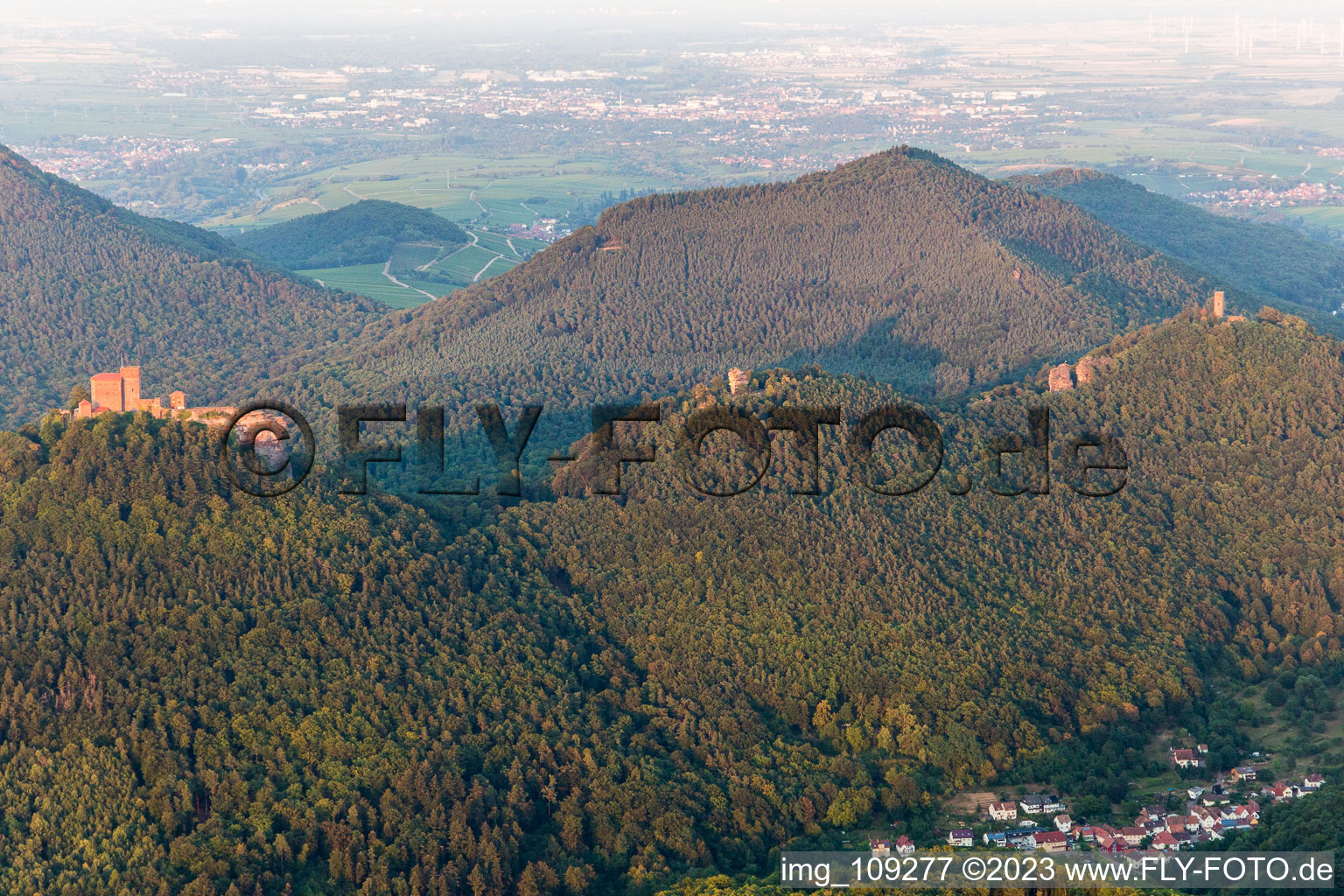 Aerial photograpy of Wernersberg in the state Rhineland-Palatinate, Germany