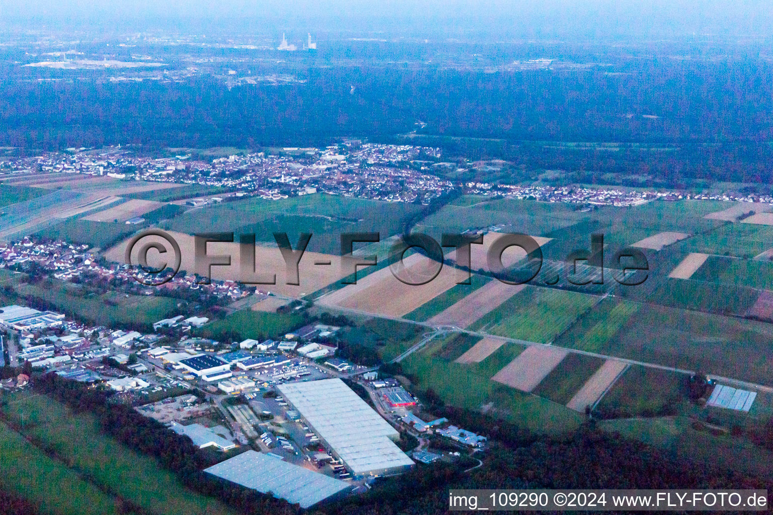 Aerial photograpy of Horst industrial area in the district Minderslachen in Kandel in the state Rhineland-Palatinate, Germany