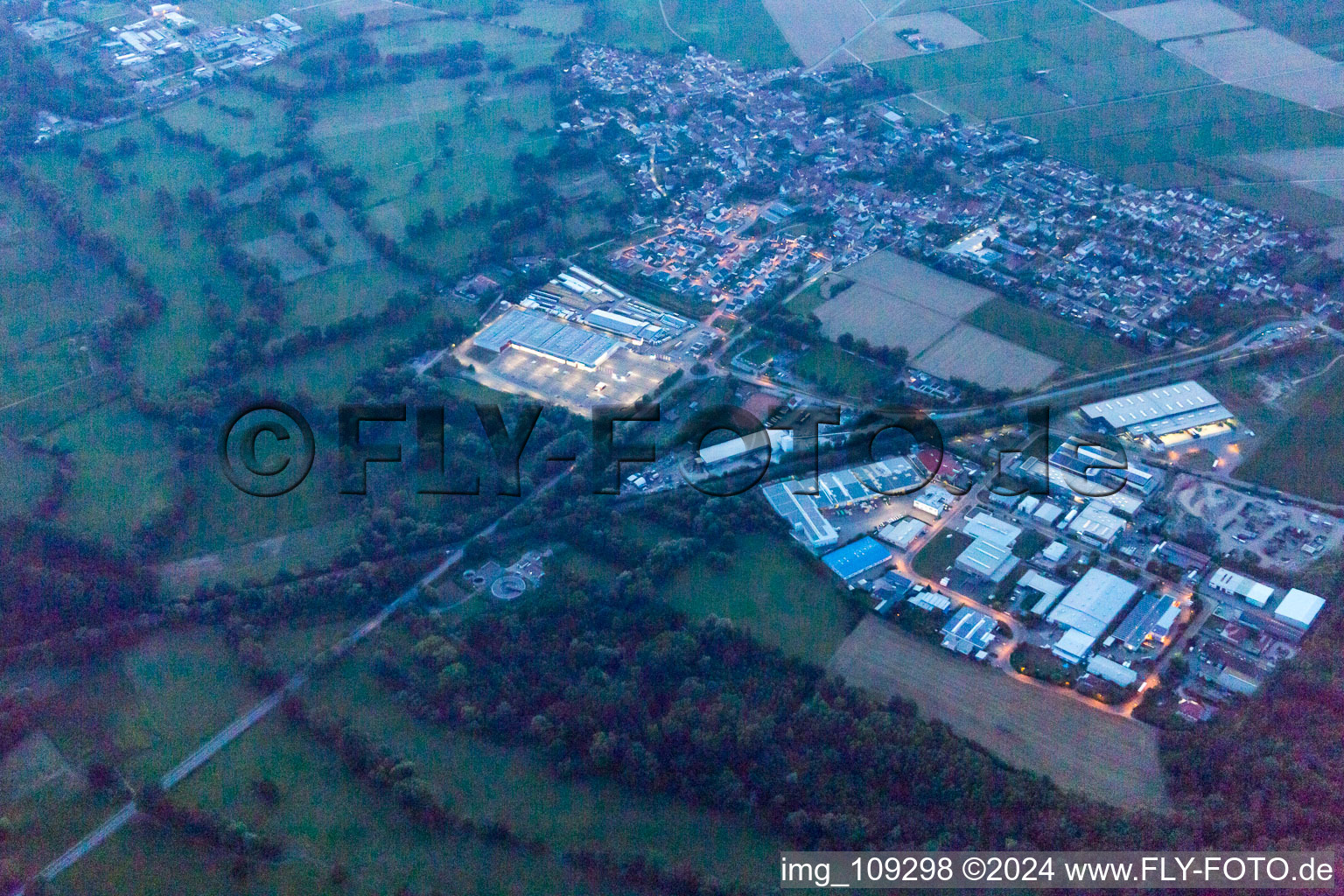 Commercial area in Rohrbach in the state Rhineland-Palatinate, Germany