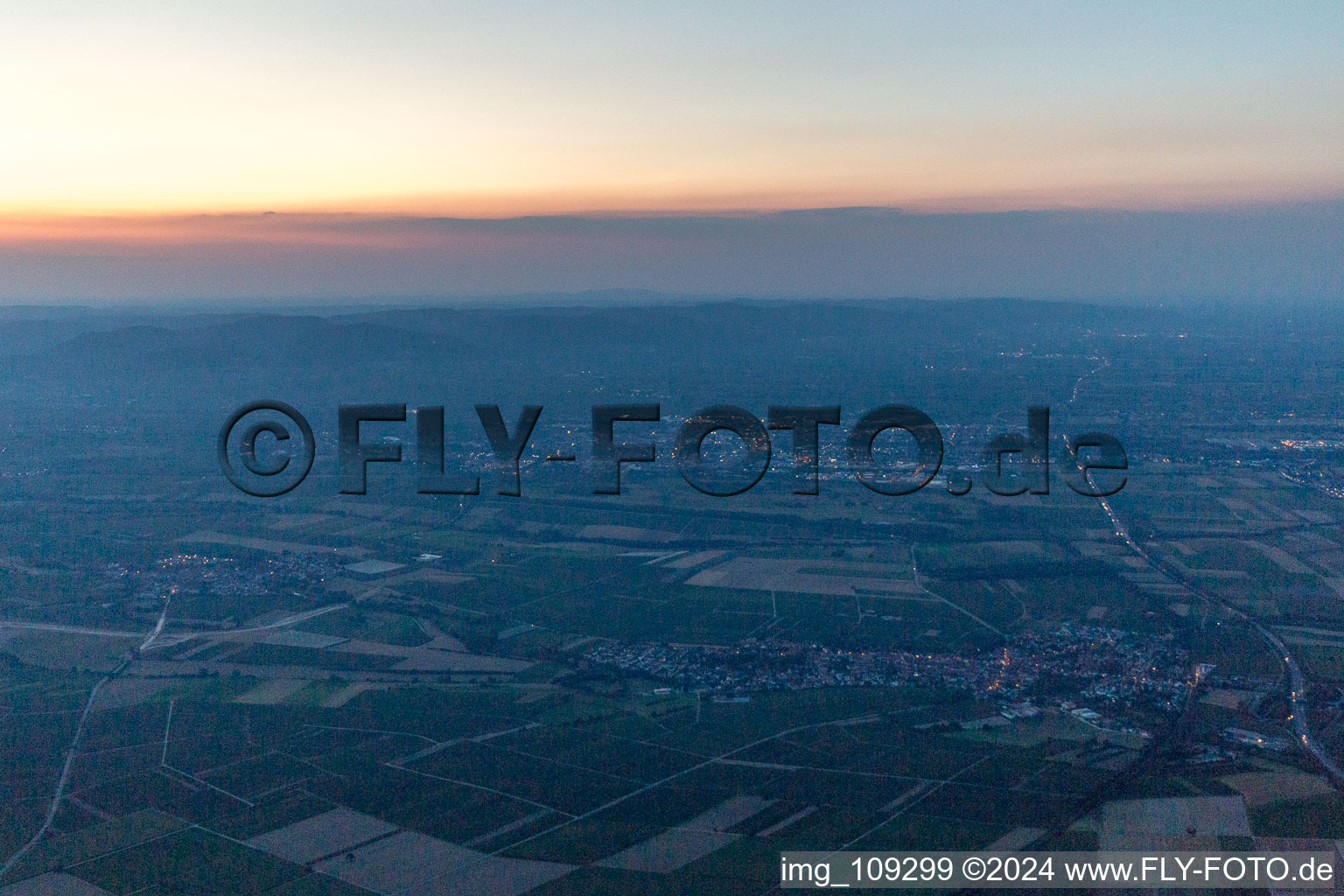 Steinweiler in the state Rhineland-Palatinate, Germany from the drone perspective