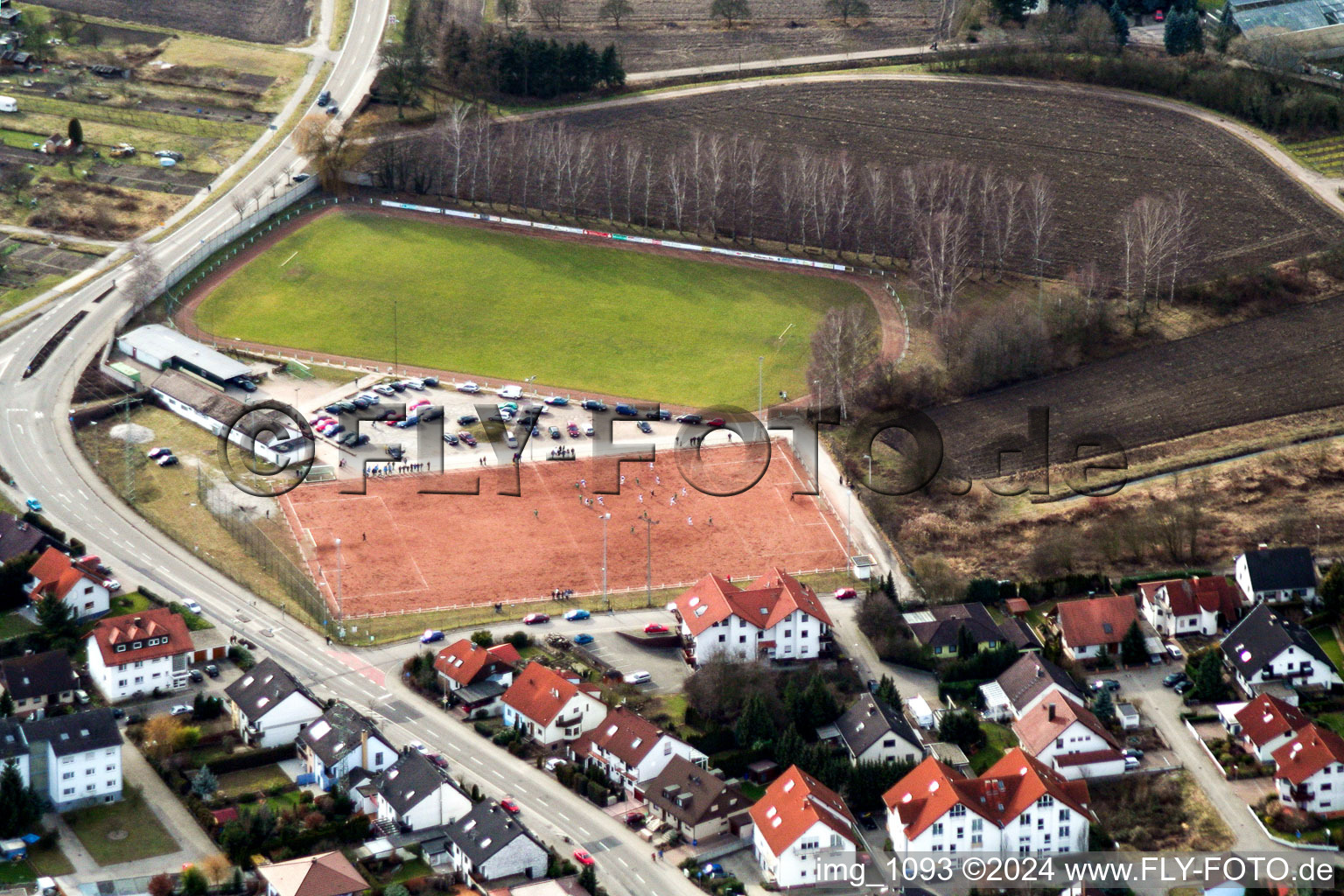 Sports grounds and football pitch in Hagenbach in the state Rhineland-Palatinate