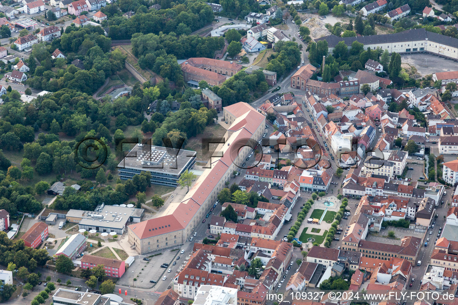 Germersheim in the state Rhineland-Palatinate, Germany from above