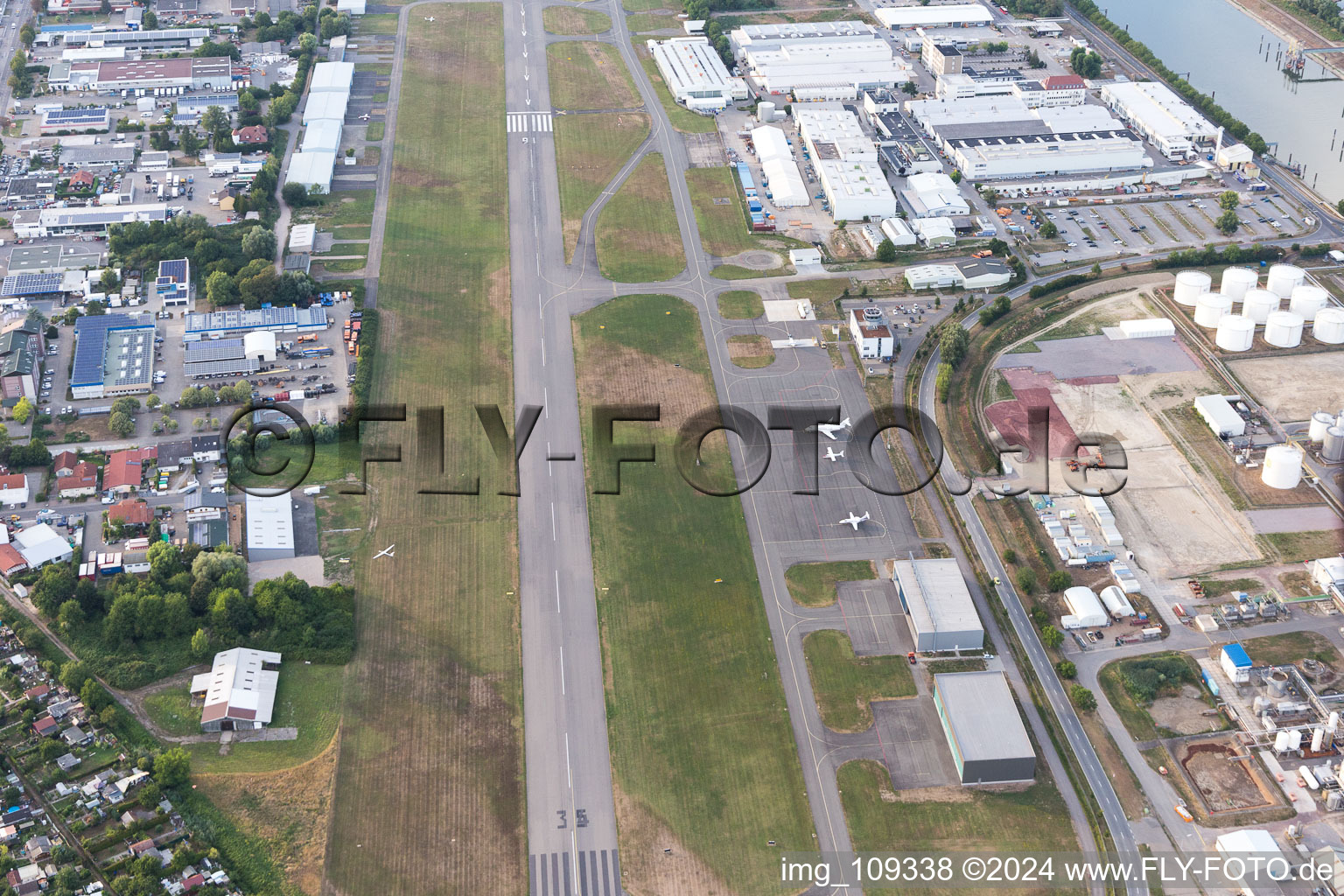 Airport in Speyer in the state Rhineland-Palatinate, Germany out of the air