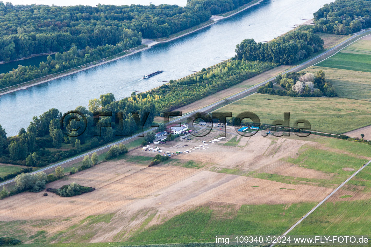 Aerial view of Airport in Ketsch in the state Baden-Wuerttemberg, Germany