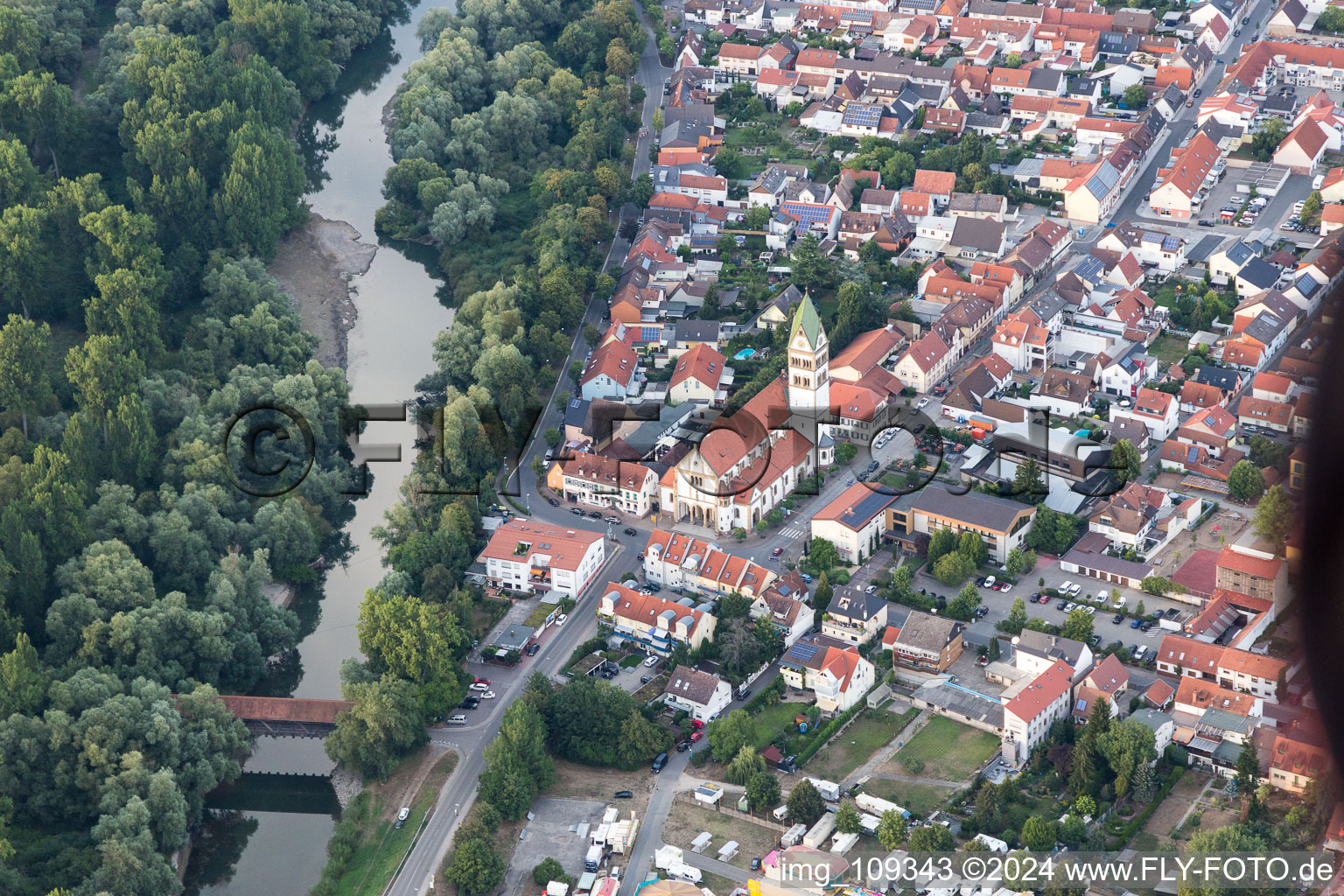 Ketsch in the state Baden-Wuerttemberg, Germany seen from above