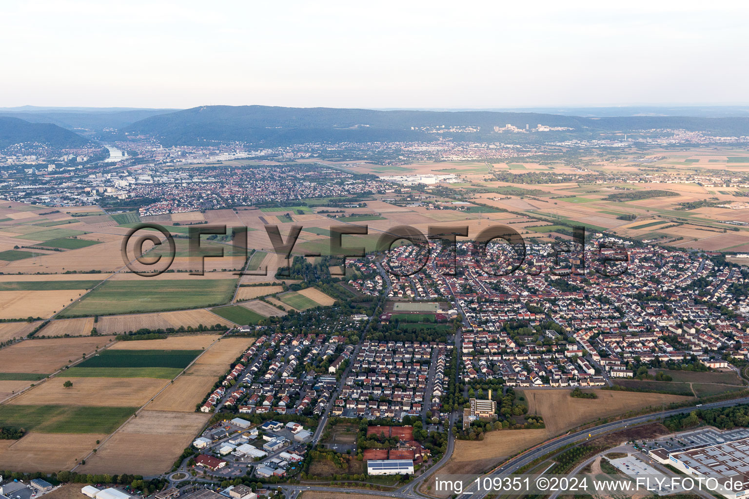 Plankstadt in the state Baden-Wuerttemberg, Germany from the drone perspective