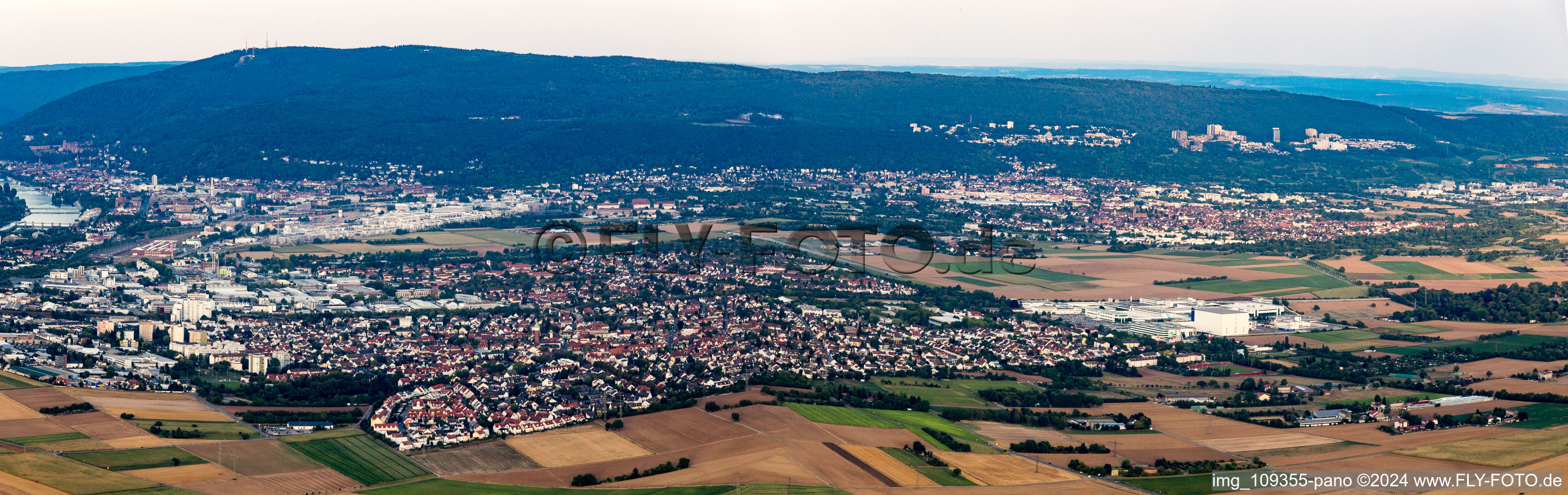 Panorama in Eppelheim in the state Baden-Wuerttemberg, Germany