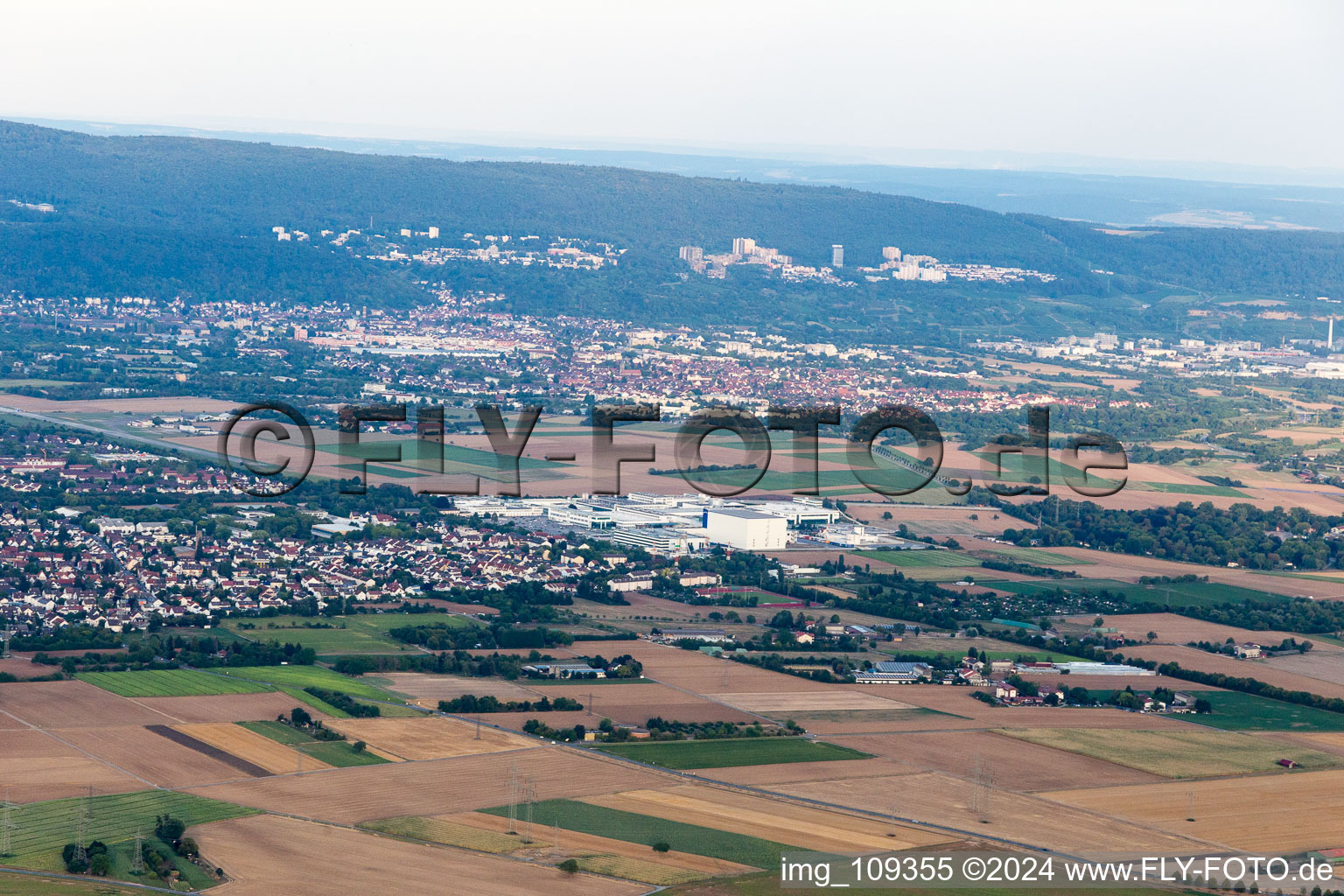 Bird's eye view of Eppelheim in the state Baden-Wuerttemberg, Germany