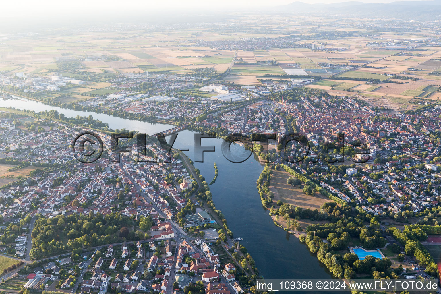 Neckarhausen and Ladenburg in Ladenburg in the state Baden-Wuerttemberg, Germany