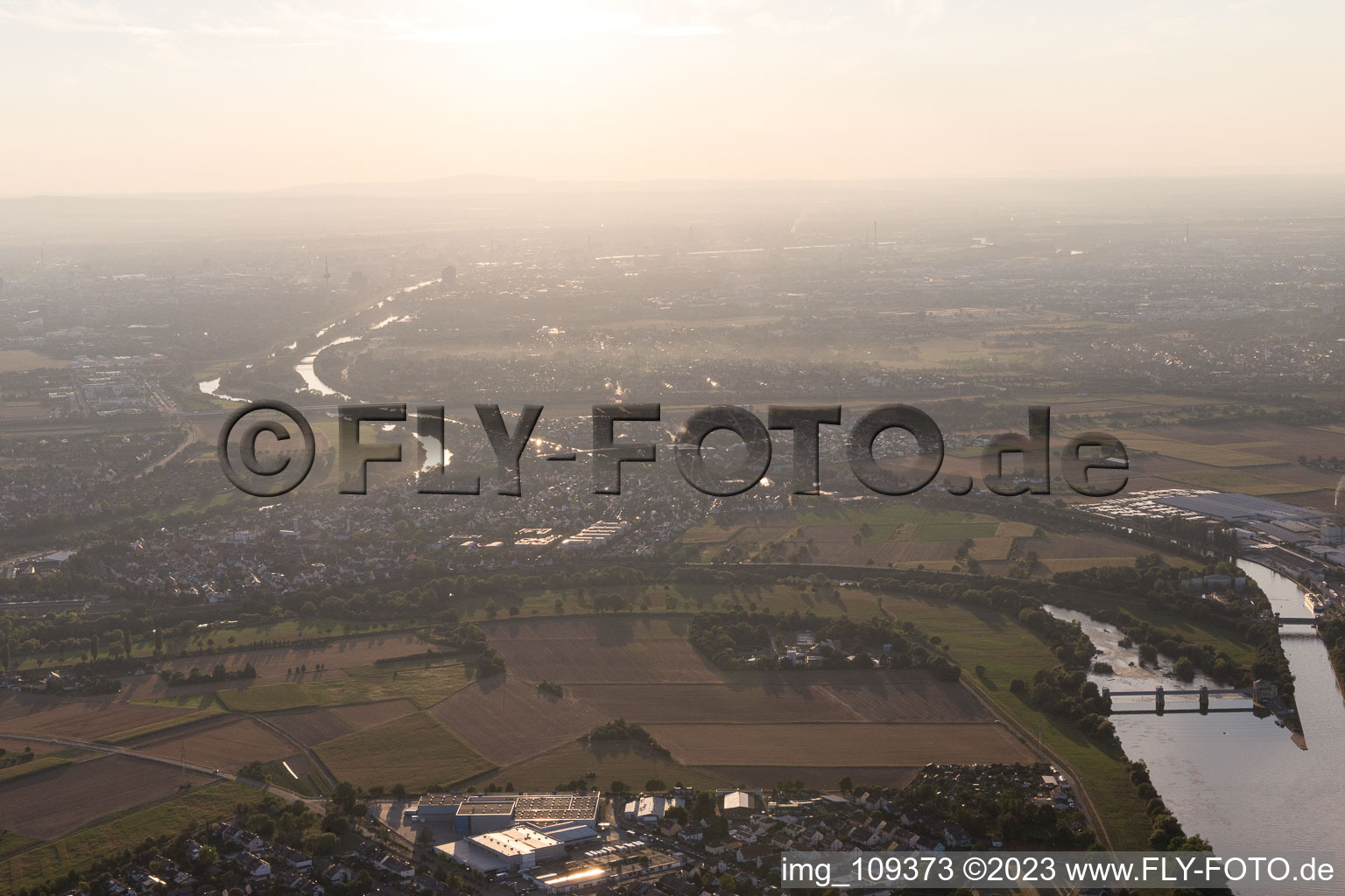 Aerial view of Ilvesheim in the state Baden-Wuerttemberg, Germany