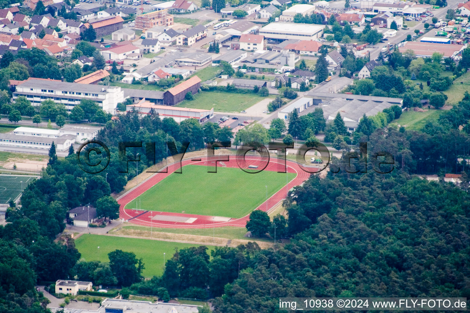 Football stadium in Rülzheim in the state Rhineland-Palatinate, Germany