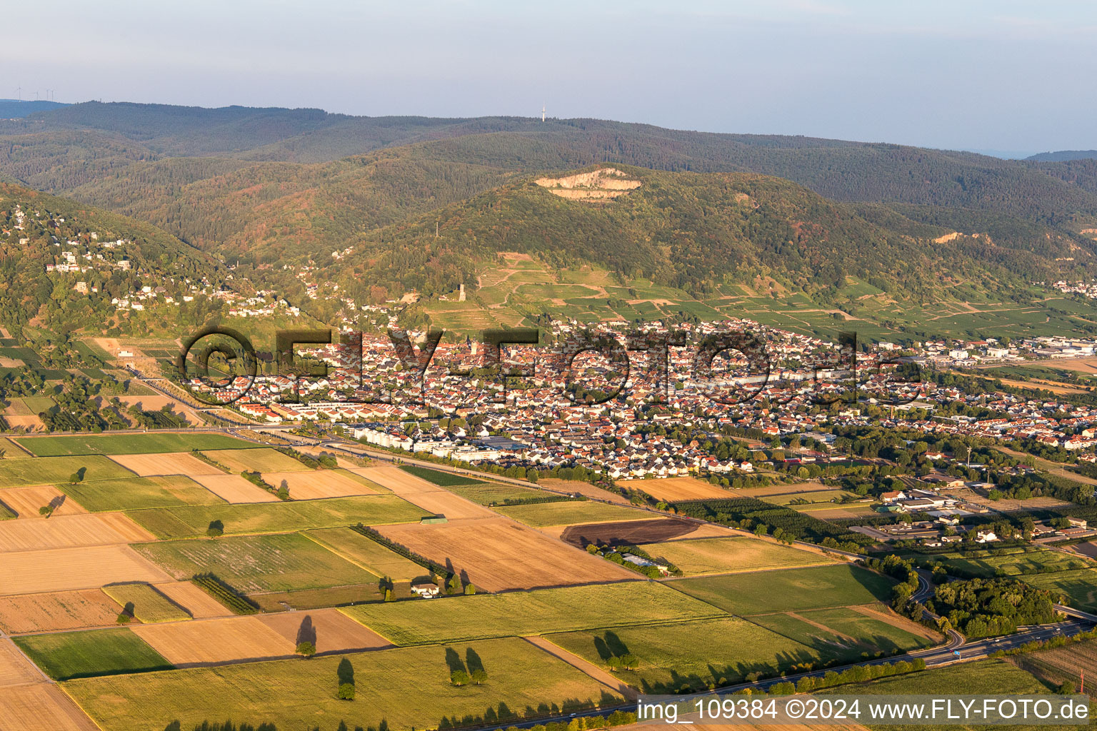 Drone image of Schriesheim in the state Baden-Wuerttemberg, Germany