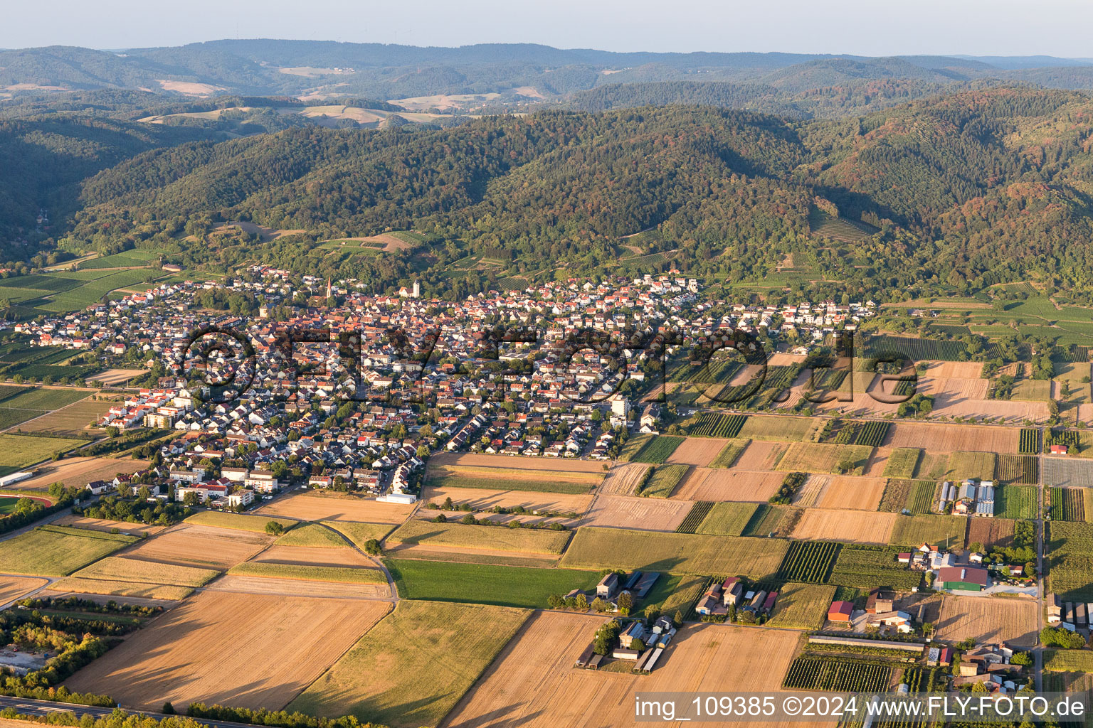 Schriesheim in the state Baden-Wuerttemberg, Germany from the drone perspective