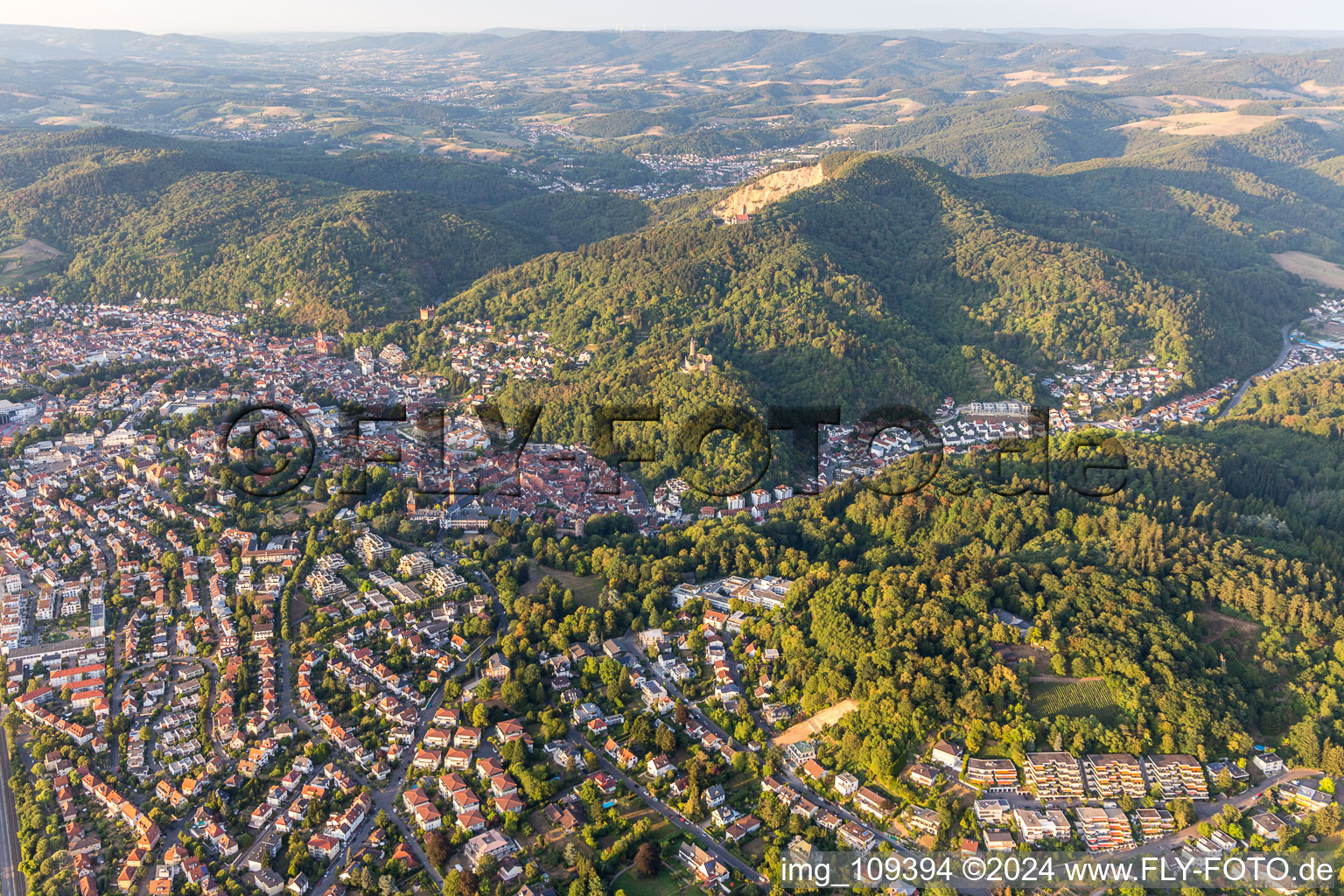 Weinheim in the state Baden-Wuerttemberg, Germany from a drone