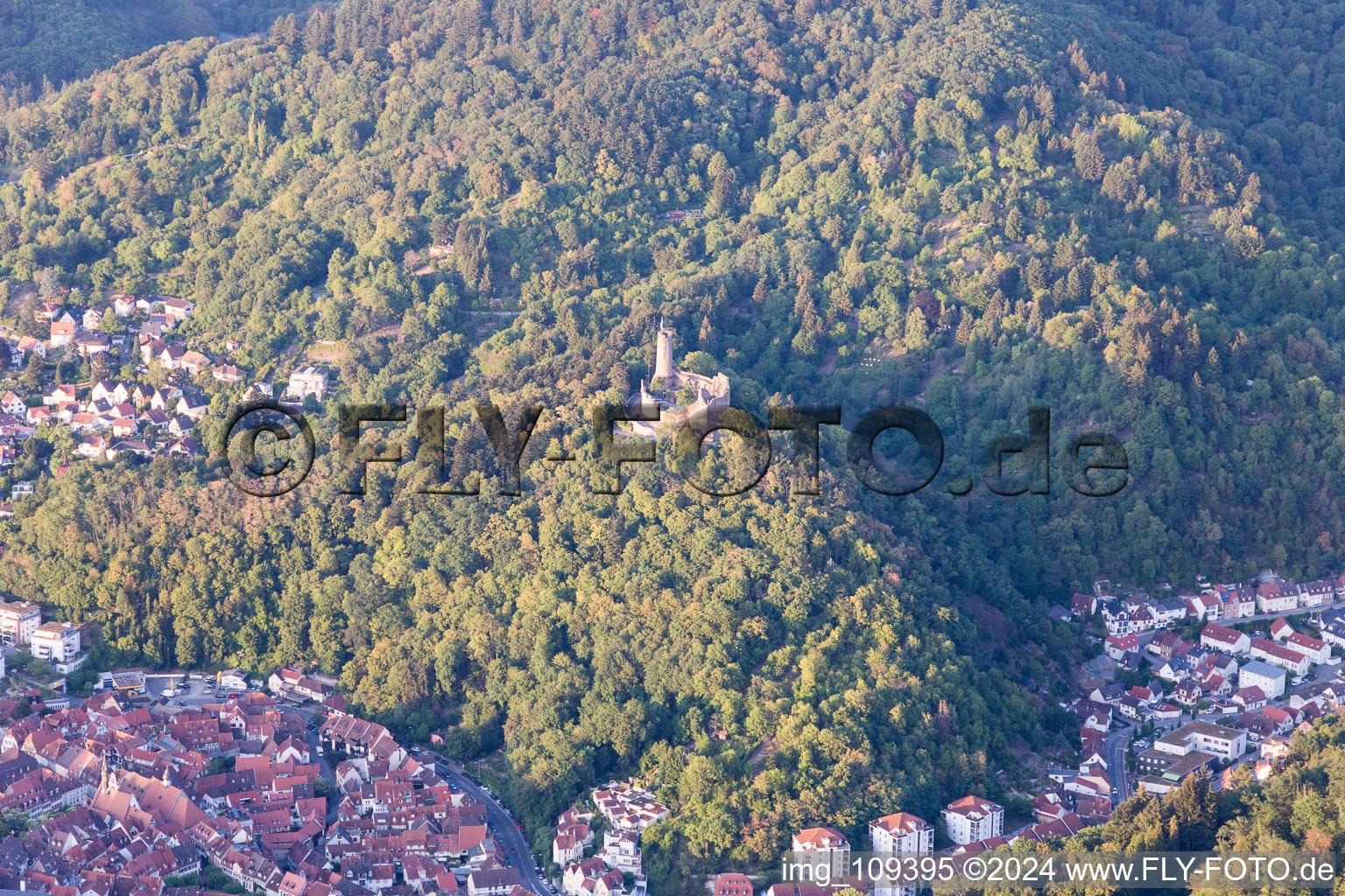 Weinheim in the state Baden-Wuerttemberg, Germany seen from a drone