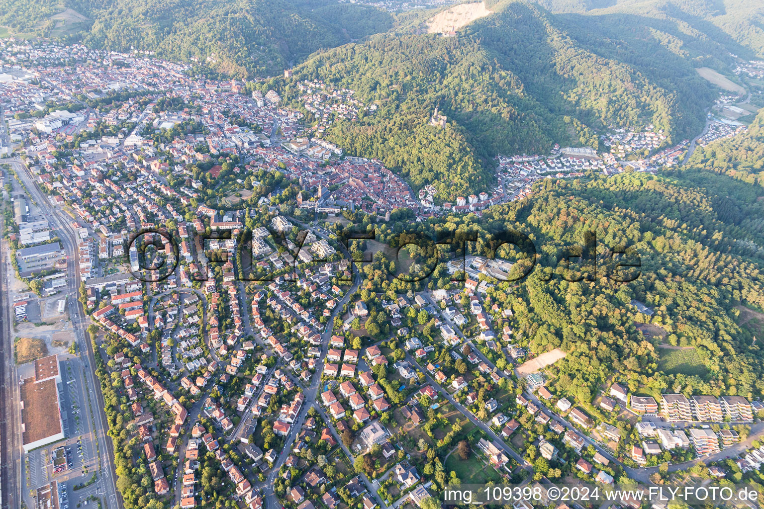 Oblique view of Weinheim in the state Baden-Wuerttemberg, Germany