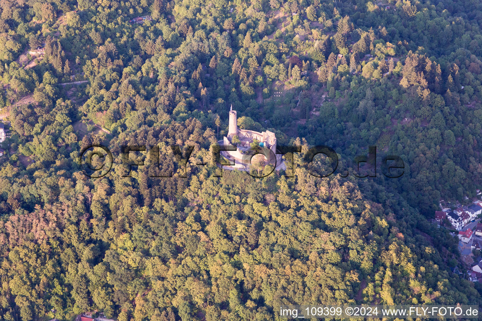 Weinheim in the state Baden-Wuerttemberg, Germany from above