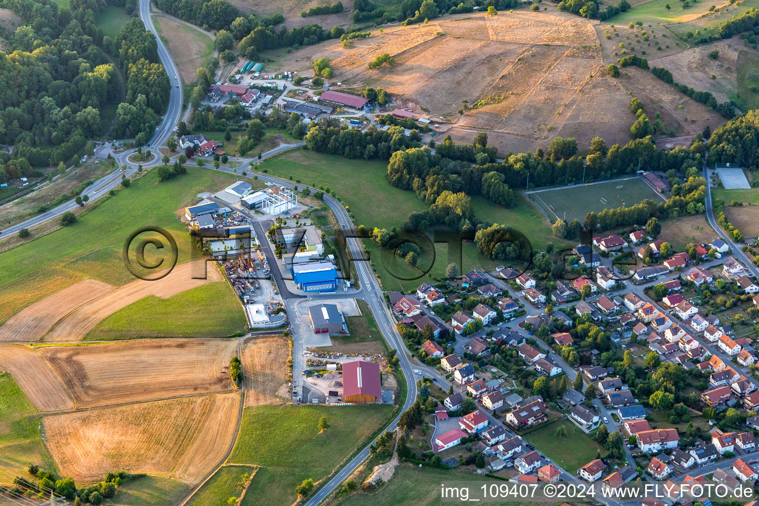 Philipp-Reis-Straße industrial area in the district Zotzenbach in Rimbach in the state Hesse, Germany