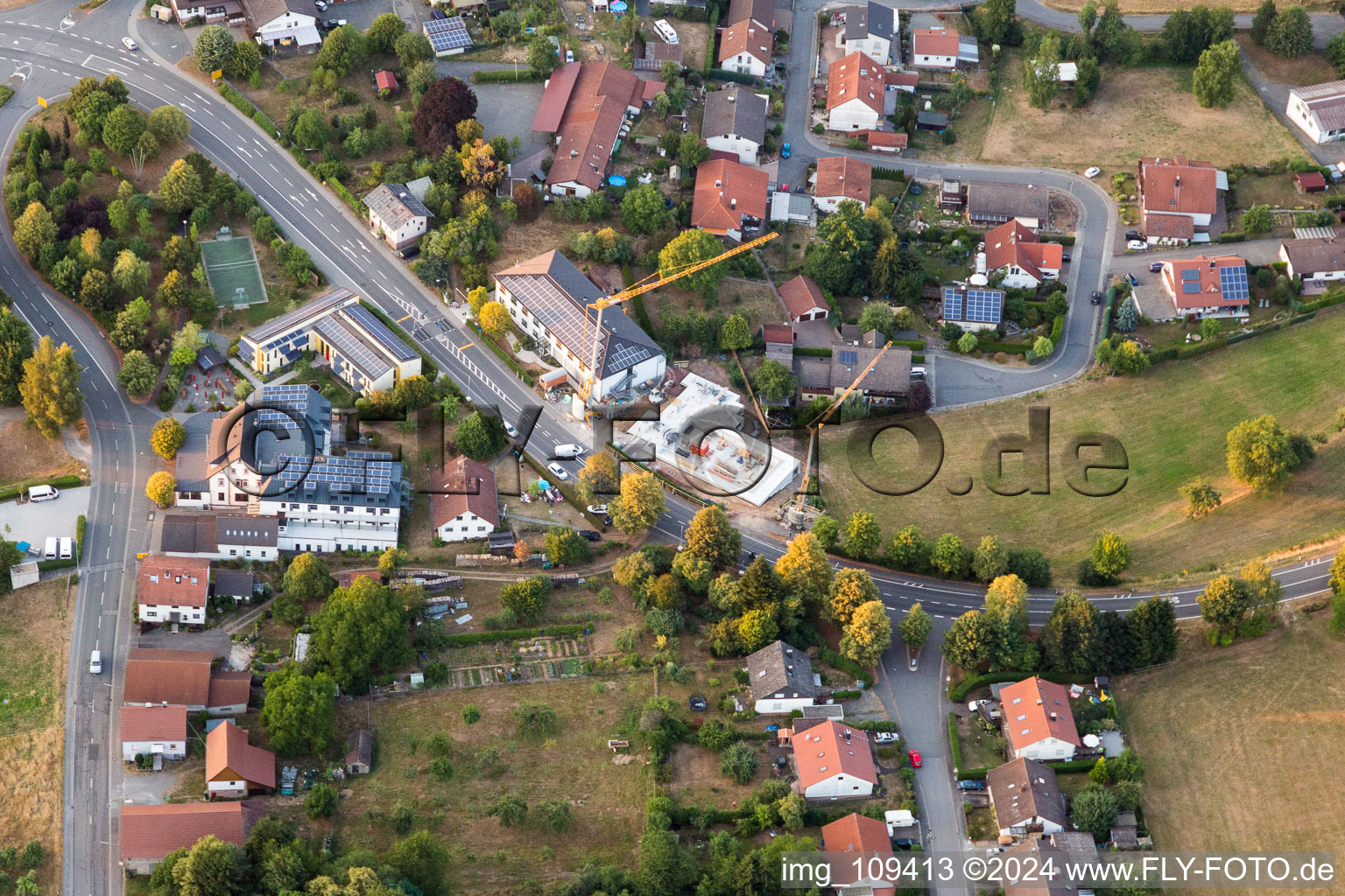 New construction site the hotel complex in Weschnitz in the state Hesse, Germany