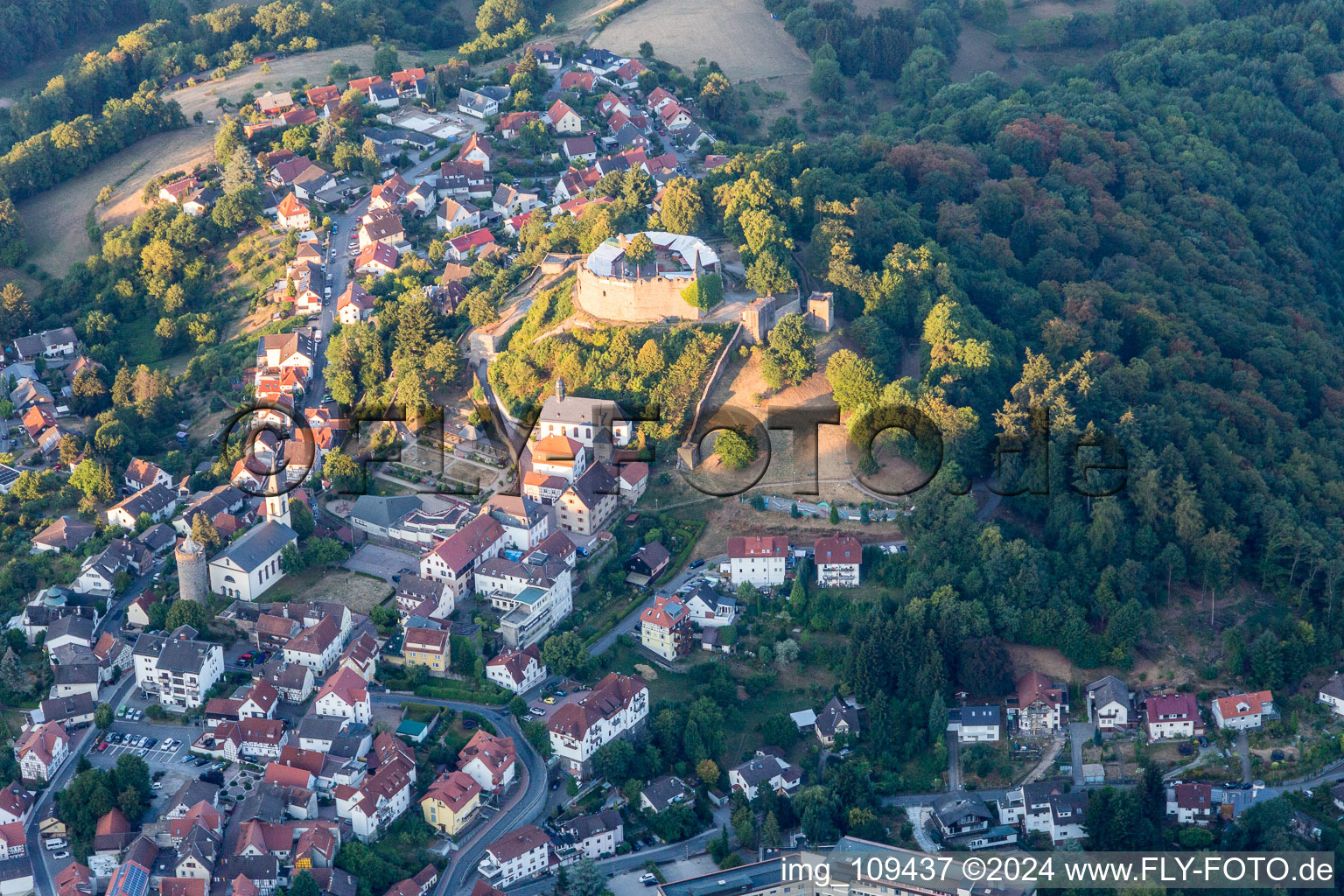 Lindenfels in the state Hesse, Germany from above