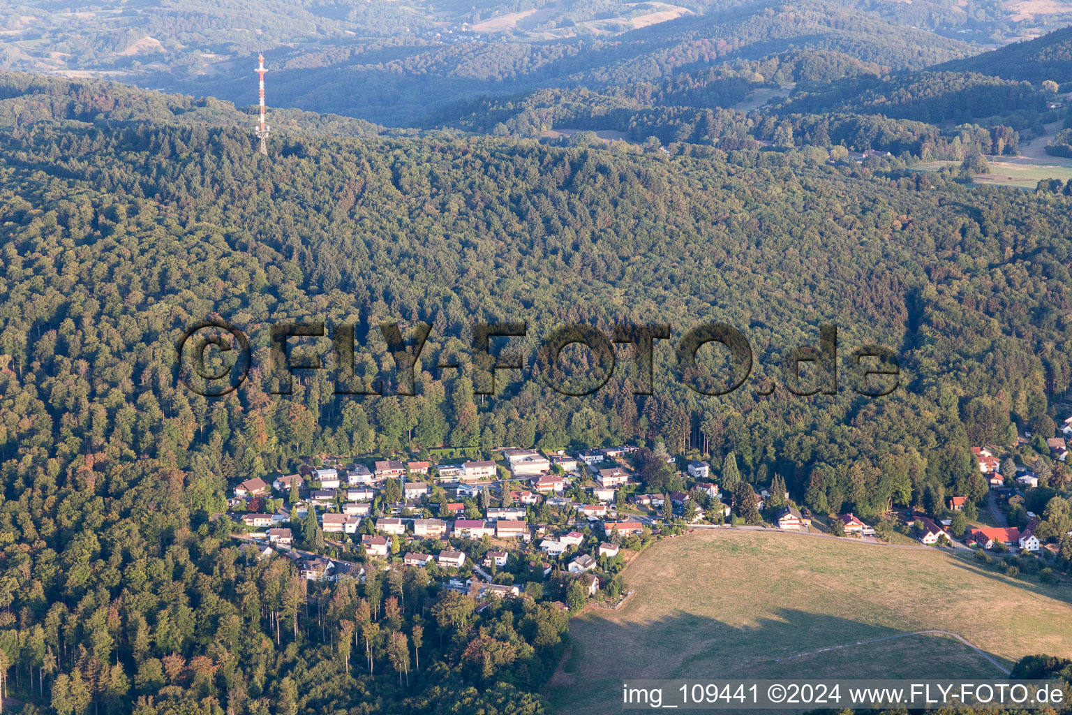 Lindenfels in the state Hesse, Germany seen from above