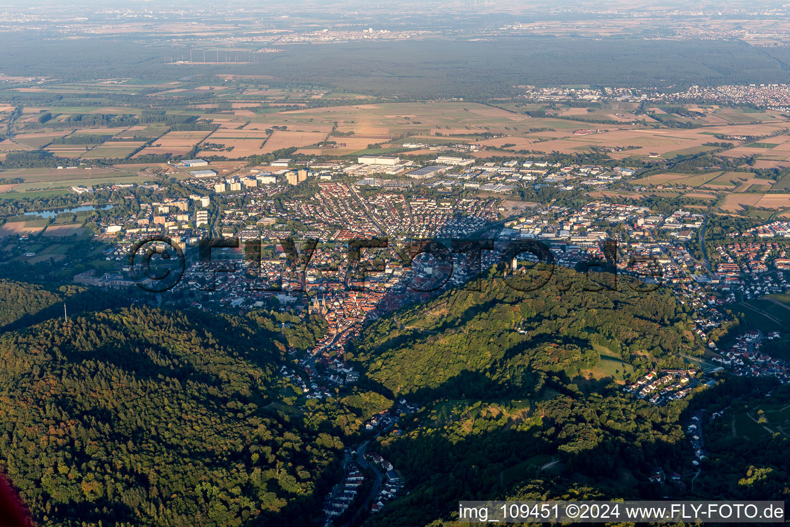 Drone image of Heppenheim in the state Hesse, Germany